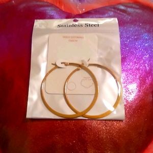 Stainless steel Gold hoops